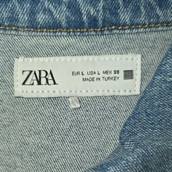 Zara Light Blue Denim DRESS - Picture 2 of 6